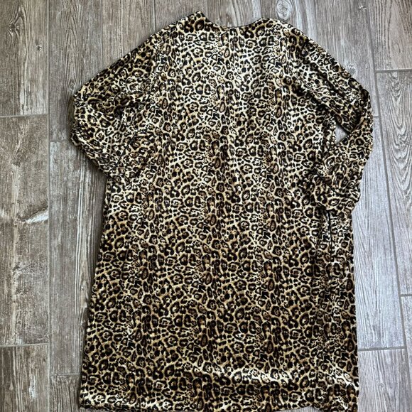 2/$18 SALE! Anthony Richards MuuMuu Womens M Leopard House Dress Robe Velour Vtg - Picture 10 of 10